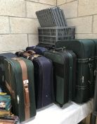 7 suitcases,