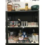 3 shelves of breweriana advertising items