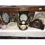 A Smiths Westminster chime mantle clock and others