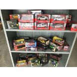 3 shelves of boxed Diecast including Welly, Onyx etc.