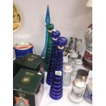 4 coloured glass chemist bottles