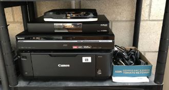 A Canon printer, Sony DVD recorder etc.