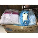 A box of blankets, dressing gowns etc including new items etc.