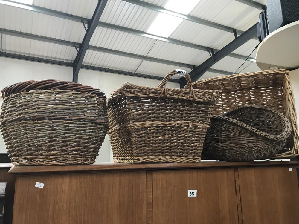 A quantity of wicker baskets