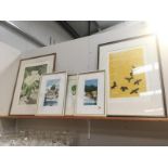 3 Gillian Still watercolours, Rosalind Foster ltd ed 9/30 print of lowers in vase and L.