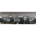 2 sets of glasses featuring pheasants, a jug, glasses etc.