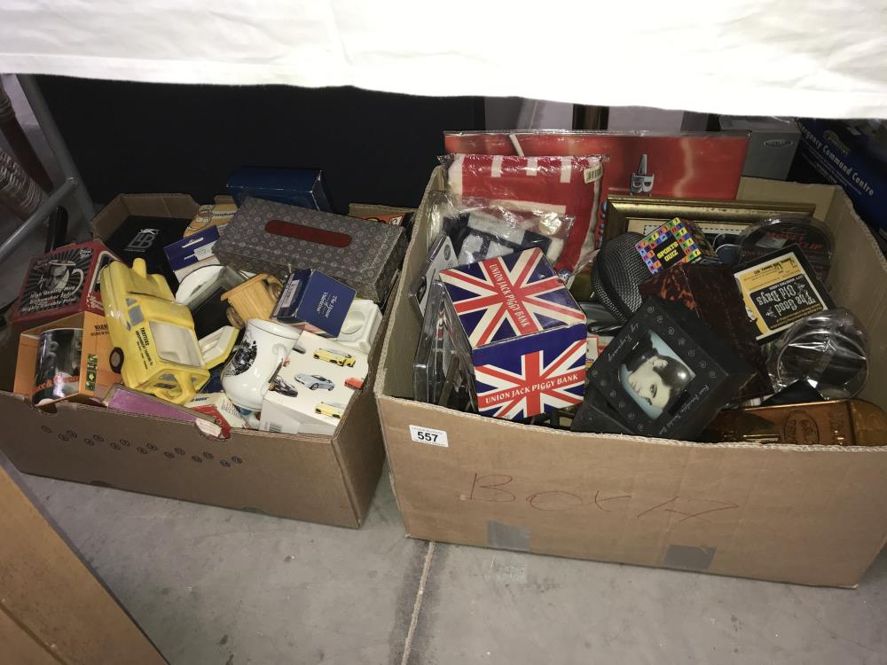 2 boxes of collectable miscellaneous including mugs