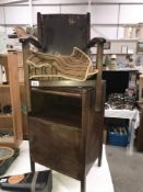 A vintage pot cupboard and a child's chair