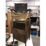 A vintage pot cupboard and a child's chair