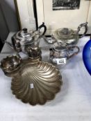 4 items of silver plate including teapots