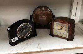 3 1930/40's electrical clocks including bakelite