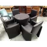 A leather effect table and 4 chairs A/F