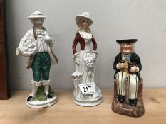 A Tony Wood Toby jug and 2 figures