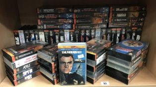 A shelf of James Bond 007 videos