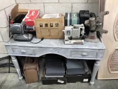 A large quantity of vintage photographic equipment including projectors, slides etc.