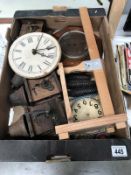 A selection of interesting clock cases with bells etc.