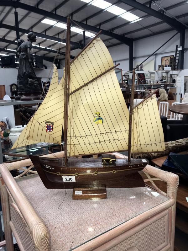 A model sailing boat