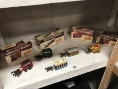 4 boxed Atlas Editions Great British buses and 5 horse drawn Diecast buses