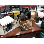 3 vintage Polaroid cameras and a Dejor Super 8 Reflex 'movie camera'