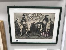 A framed and glazed print of Buffalo Bills Wild West and Congress of Rough Riders in the World