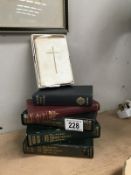 3 Charles Dickens books, a dictionary,