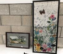 2 framed and glazed collages