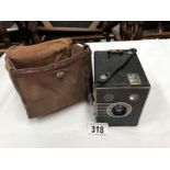 A vintage Kodak six-20 portrait brownie camera