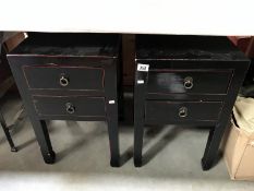 Two 2 drawer bedside cabinets