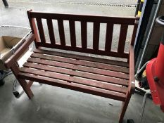 A wooden garden bench