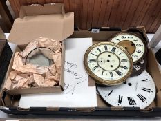 A selection of clock faces including regulator faces, glass fronts, Gustav Becker etc.