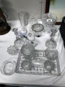 A mixed lot of glassware