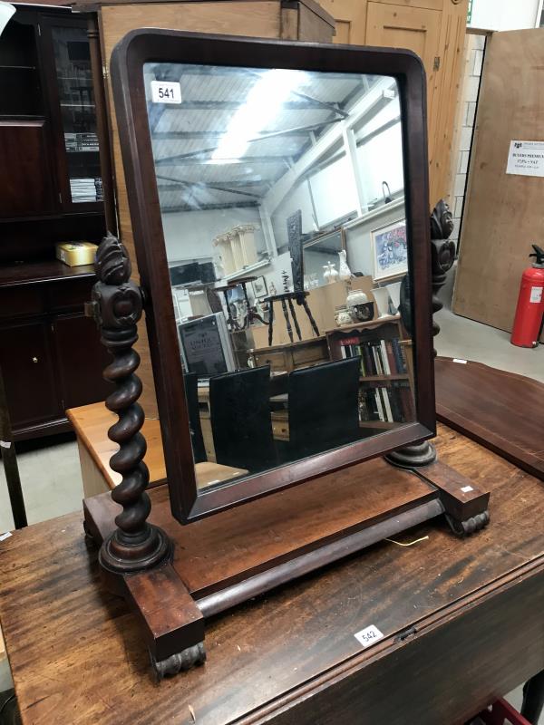 A Victorian mahogany toilet mirror