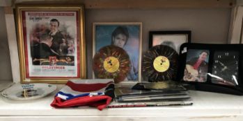 A quantity of collectables including Cliff Richard, vintage receipts, postcards etc.