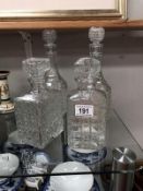 4 glass decanters