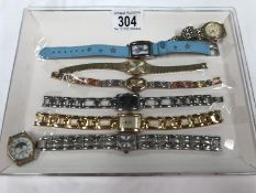 7 ladies wristwatches and a watch head