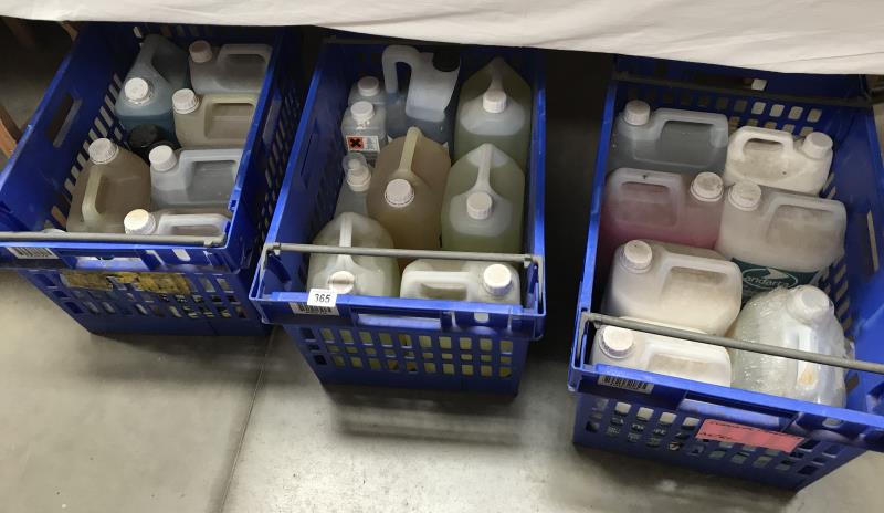 3 boxes of cleaning fluids