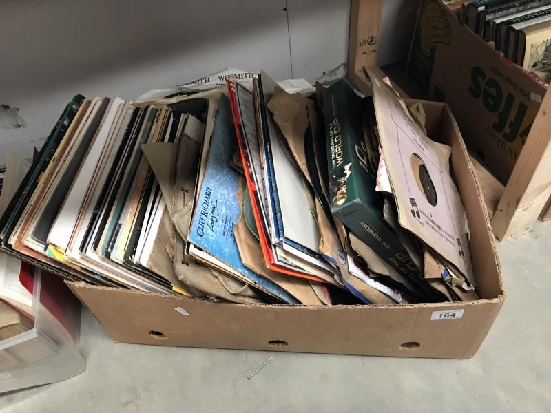 A box of LP records