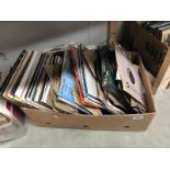 A box of LP records