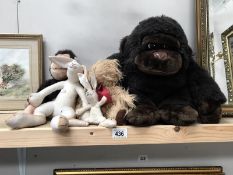 A quantity of vintage soft toys