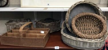 A collection of baskets in various sizes and designs