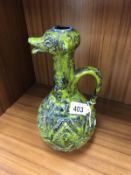 A pottery jug shaped as a duck marked Jasba 500032