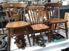3 assorted kitchen chairs