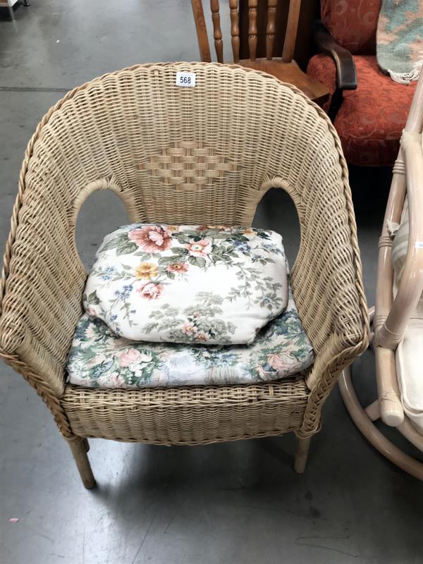 A wicker chair