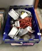 A box of assorted cables etc.