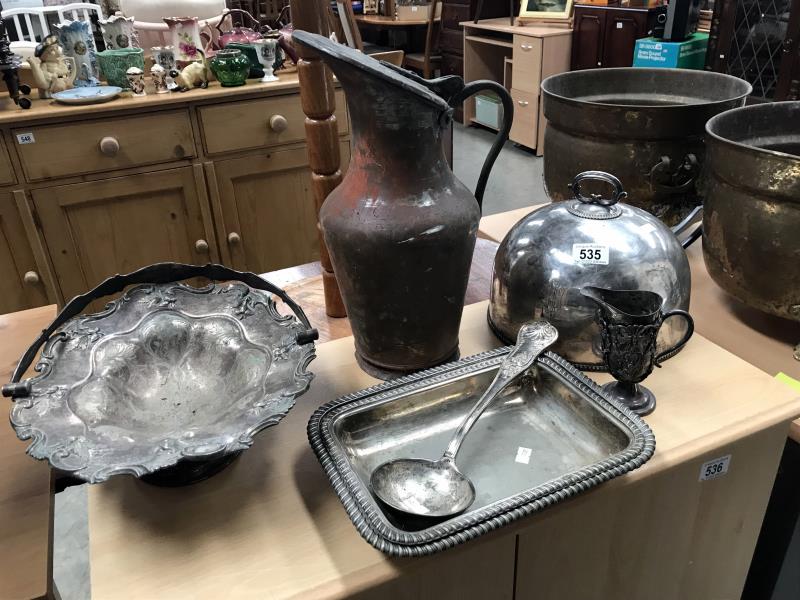 A mixed lot of silver plate etc.