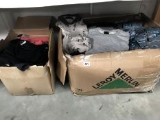 2 boxes of Roamers & Seekers ladies and gents clothing including shirts, trousers etc.