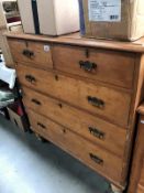 A 2 over 3 chest of drawers
