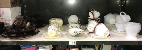 A mixed lot of teaware including Japanese eggshell china