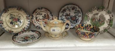 A mixed lot including teapot on stand, oriental plates etc.