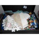 A box of linen, lace, gloves, handkerchief's etc.